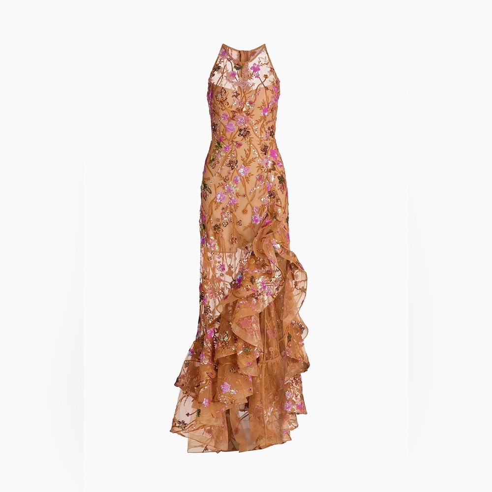 Bronx and Banco Sicilia Sequined Maxi Dress in coral multi - Picture 6 of 17